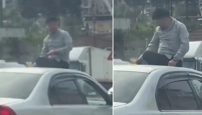 Trafik Kaosuna Neden Olan Olay: Otomobilin Üzerinde Alem Yapmak