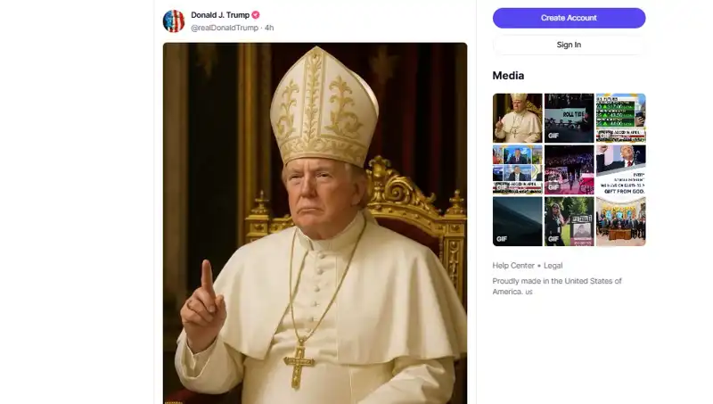Trump, Papalık Figürü Olarak Kendi Fotoğrafını Paylaştı!
